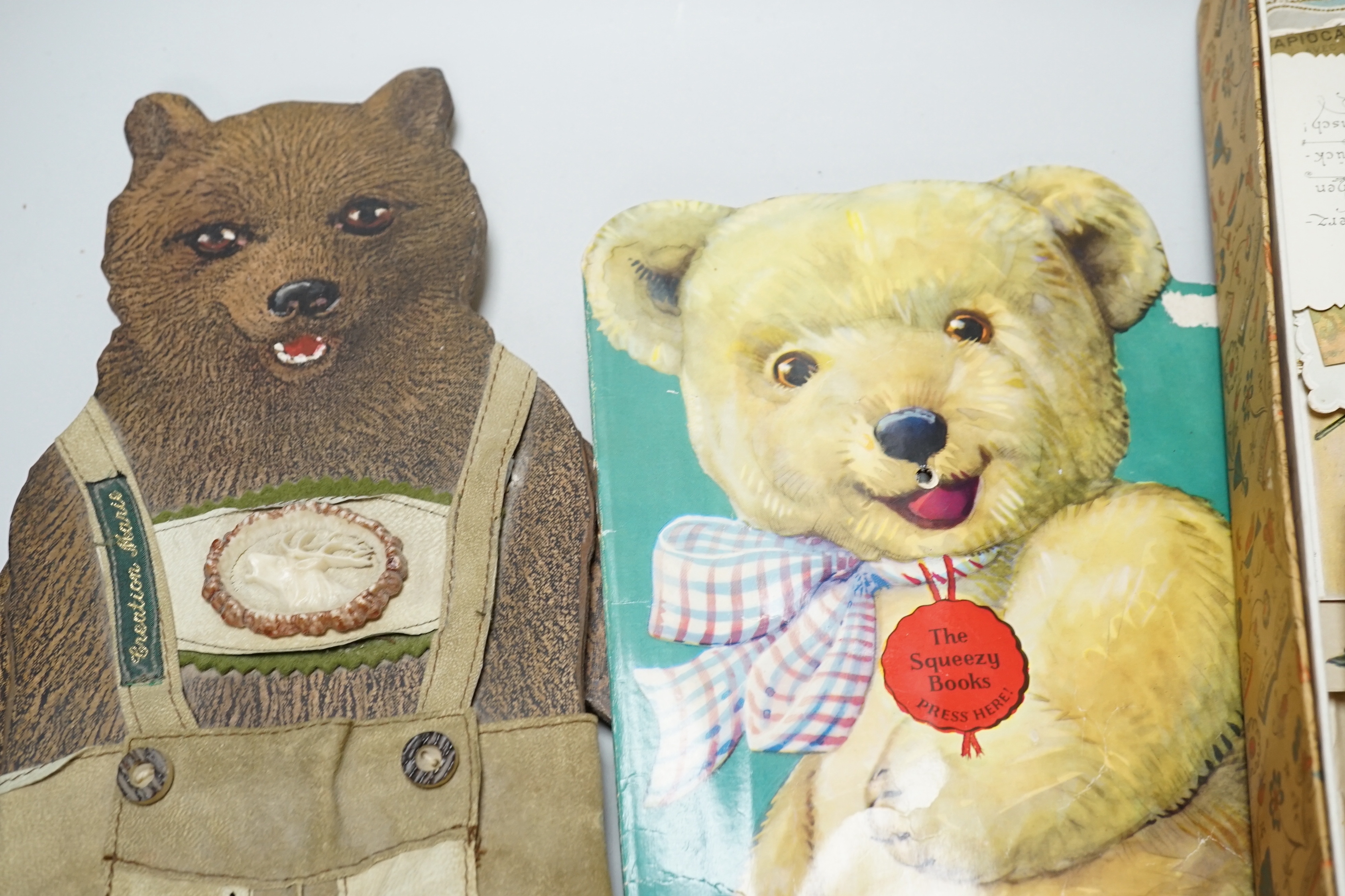 Mixed teddy bear ephemera and a box of greetings cards